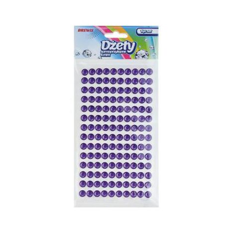 Dżety samoprzylepne Brewis 6mm, 140szt, Fioletowe